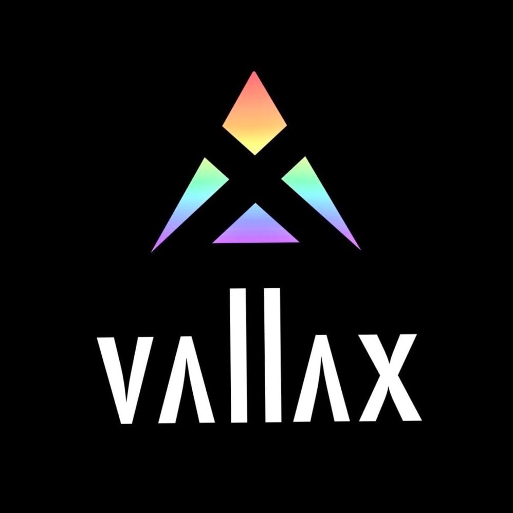 Vallax logo over text - Graphics - Vallax logo with the logo above the text, like a rocket or arrowhead.